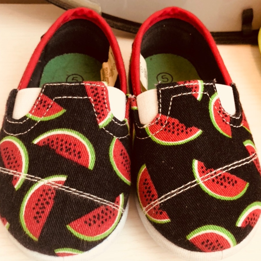 SOLD: Watermelon print canvas shoes